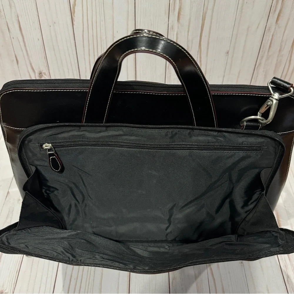Samsonite Messenger Shoulder Bag Briefcase Black Multi Pockets Executive